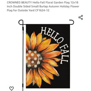 Crowned Beauty Garden Flag, Fall, Orange, 12x18 inch‎